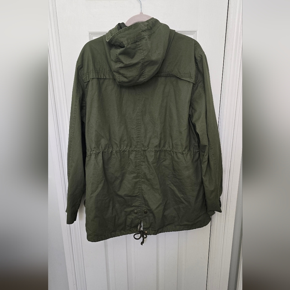 Olive/Army Green Hooded Lightweight Jacket w/pockets XXL (1202) - Picture 2 of 8